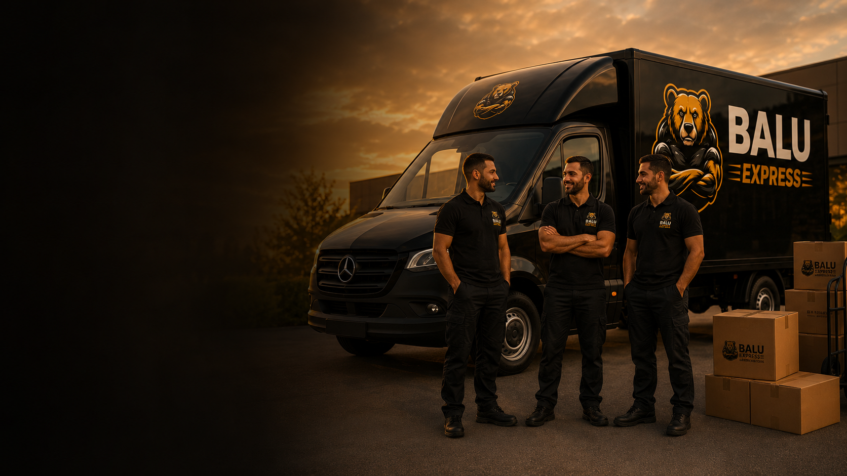 The Balu Express team in front of the branded van