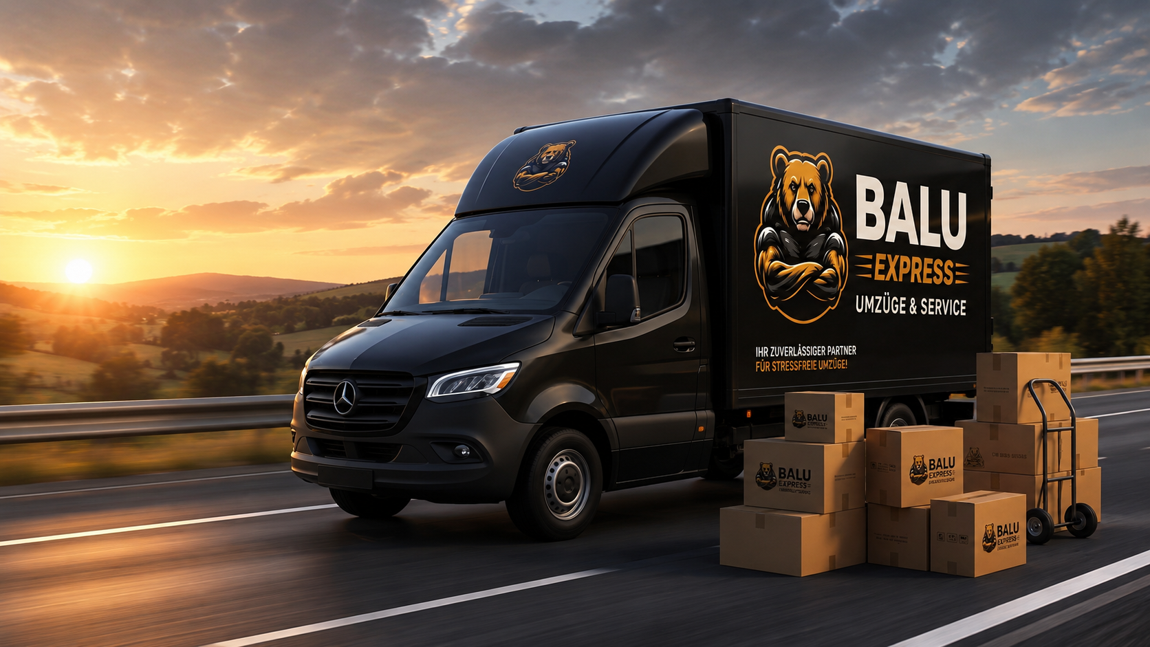 Balu Express moving van on the road